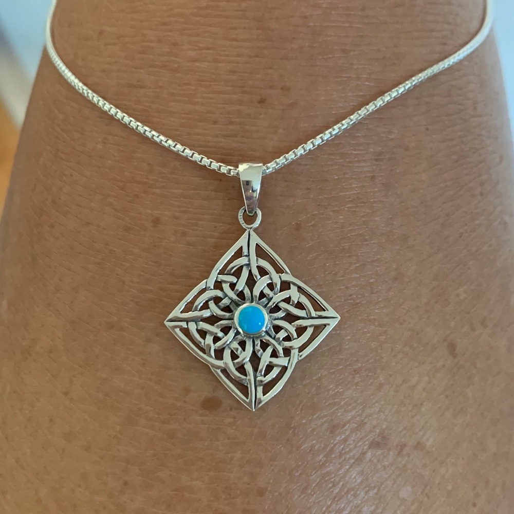 Sterling Silver Celtic Necklace, Silver Necklace View 3
